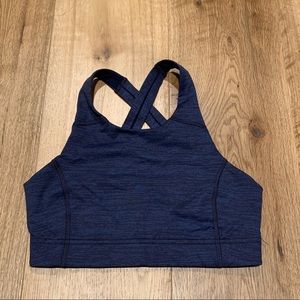 Outdoor Voices Blue Crossback Sports Bra